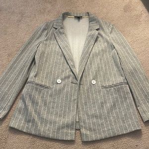 Top shop grey blazer with white stripes